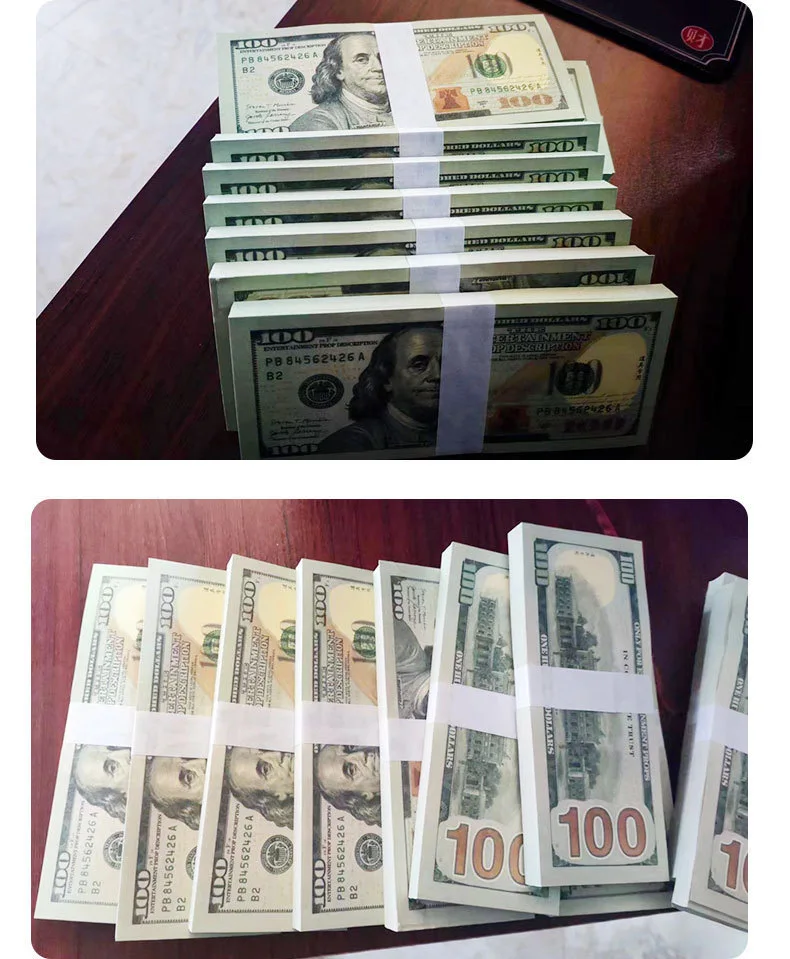 XR Custom 100 Dollar Bank Ancestor Money Notes Plastic Paper Movie Prop Money Party Game Birthday Christmas Occasions-Prop Money