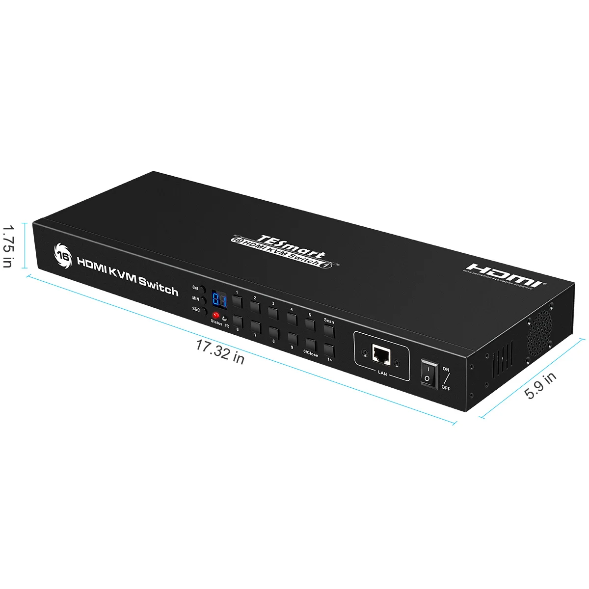 TESmart 16 портов 4k HDMI KVM USB RS232 16x1