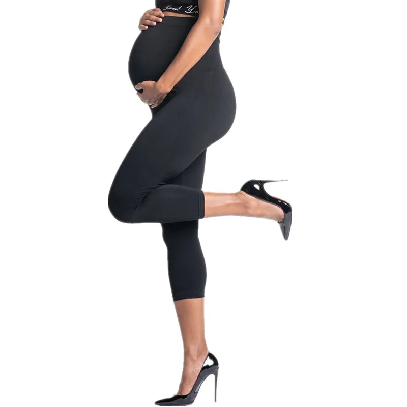 OEM ODM Maternity Leggings Custom Made Supplier  Over The Belly Extra Extender Night Out Not See Through Maternity Pants