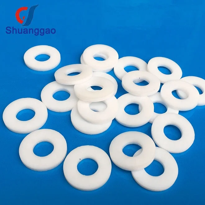 Custom chemical resistant virgin white flat PTFE Washer