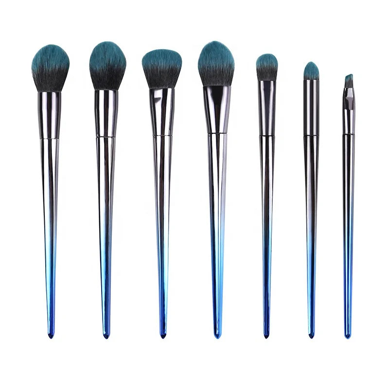 Luxury Professional 7pcs Soft Synthetic Hair Make Up Brushes Gradient Color Custom Cosmetic Makeup Brush Set