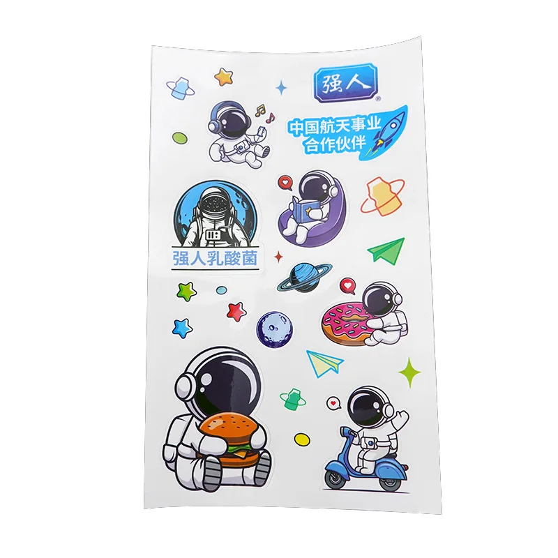 Custom Anime Cartoon Vinyl Adhesive Sticker UV Printed for Scrapbook Laptop Decoration Candle Craft Use Durable Metal Label