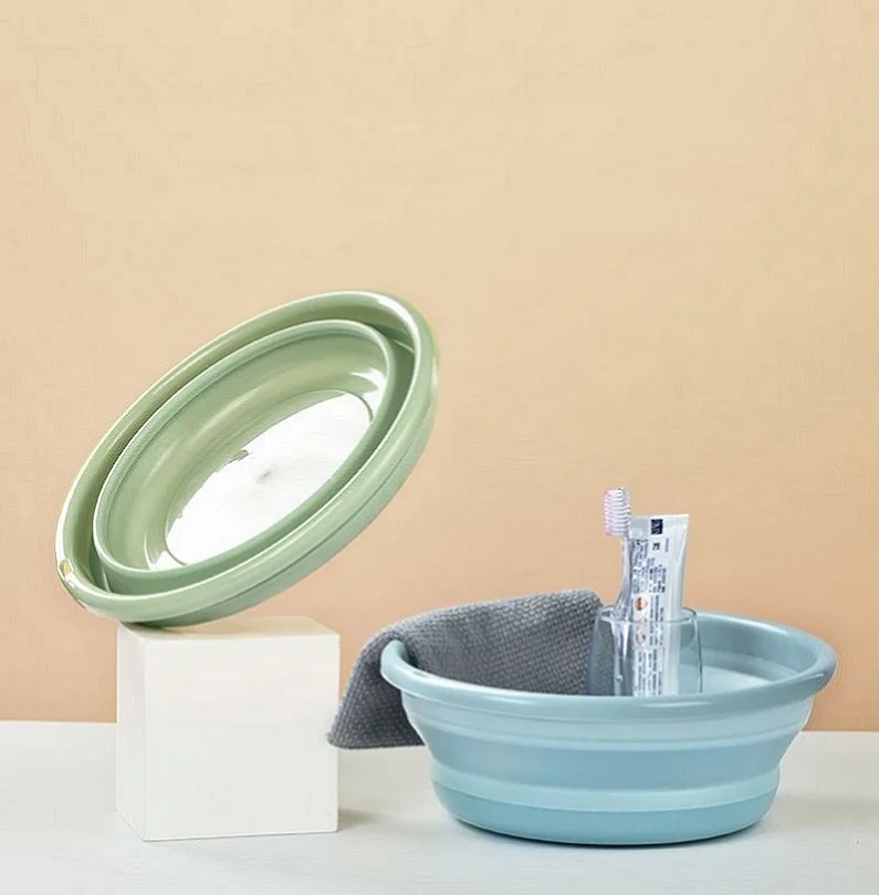 Collapsable Foldable Basin Plastic Fold Up Washbasin With Hanging Hole