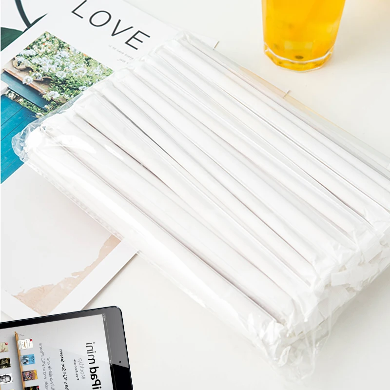 Hot selling Disposable Biodegradable Flat Paper Packaging Straw for drinking