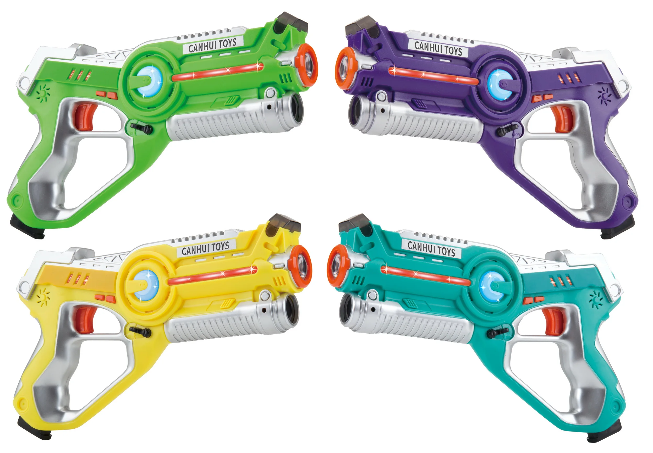 amazon hot selling shooting game electric gun toy set vests tag infrared laser gun for 4 players