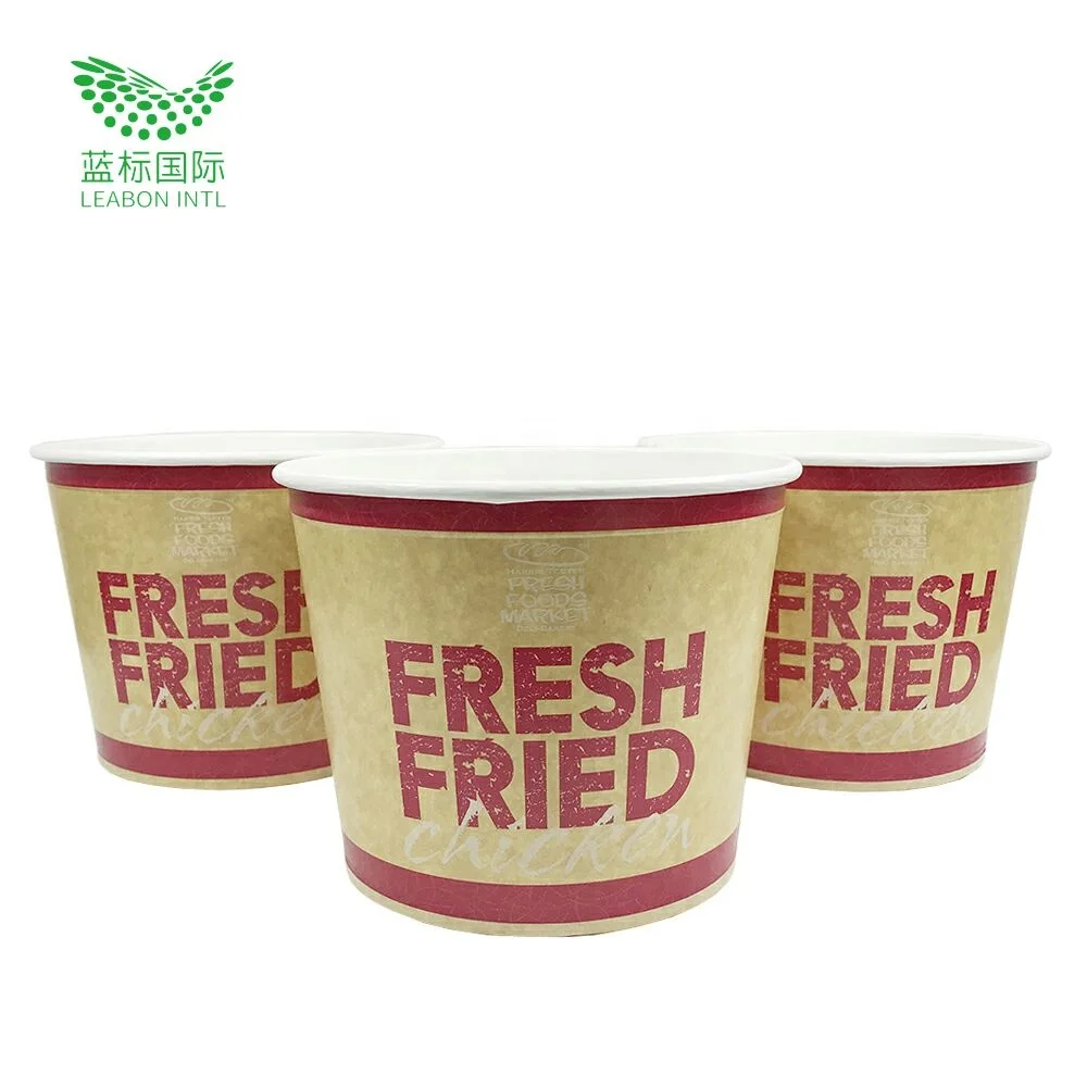 Comfortable and User, Friendly Design 1000ml KFC fried chicken bucket with PP lid