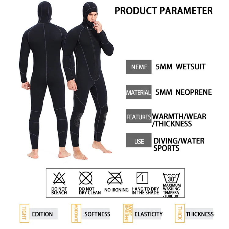 Мужской черный купальник для дайвинга с длинным рукавом, пользовательский купальник для серфинга и дайвинга, плиссированный купальник