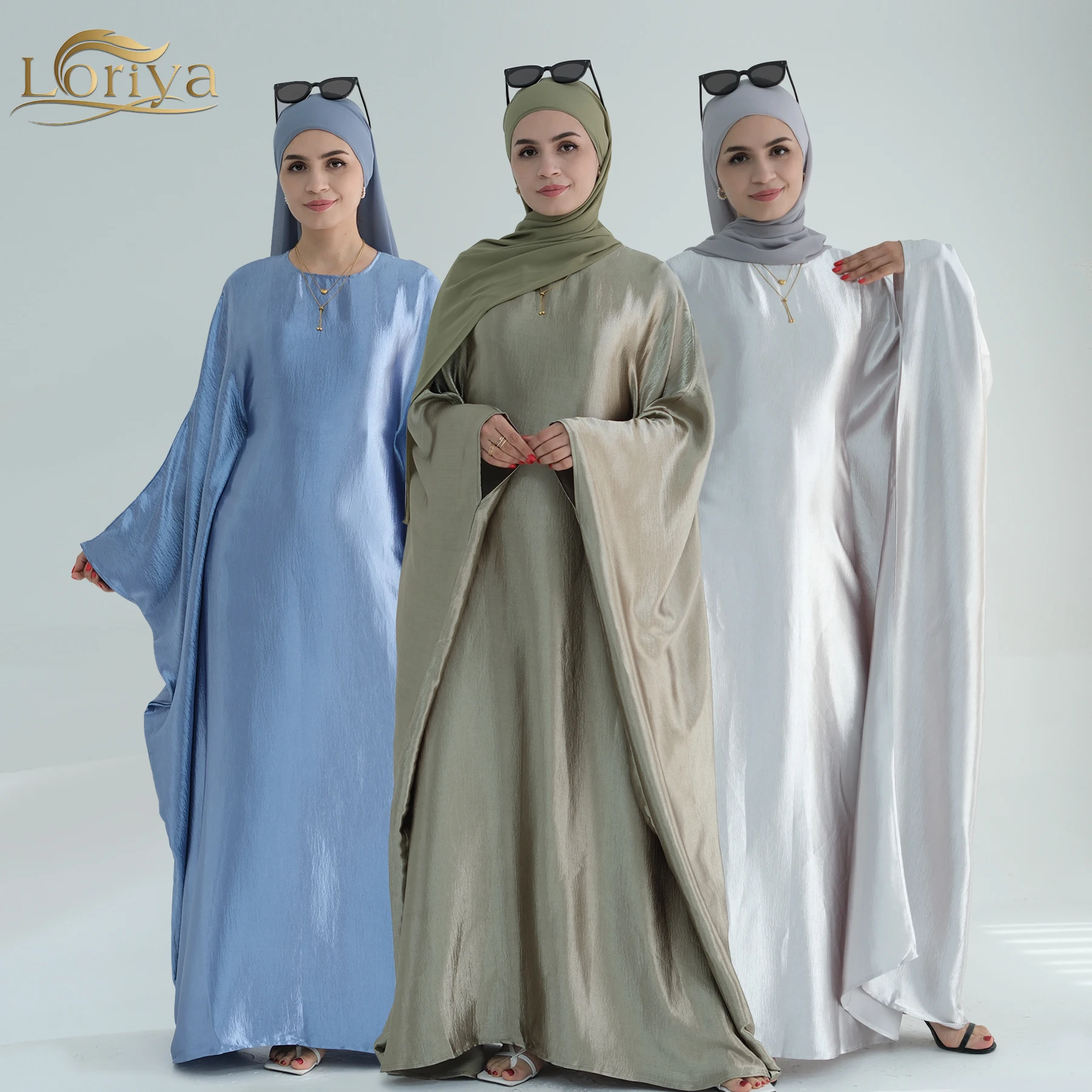 Loriya Abaya 2025 Исламская одежда большие скромные платья с поясом внутри женское мусульманское платье Eid Ramadan Роскошная