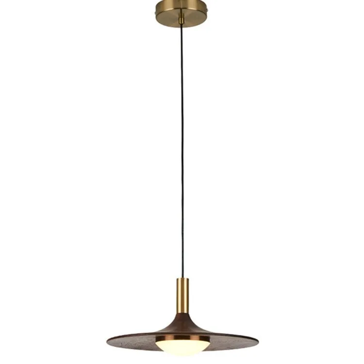 Nordic Pendant Light Hanging Lighting Fixture Dining Decor Lamp Wood Led Japanese Retro Porch Entrance Walnut Solid Homestay Bar