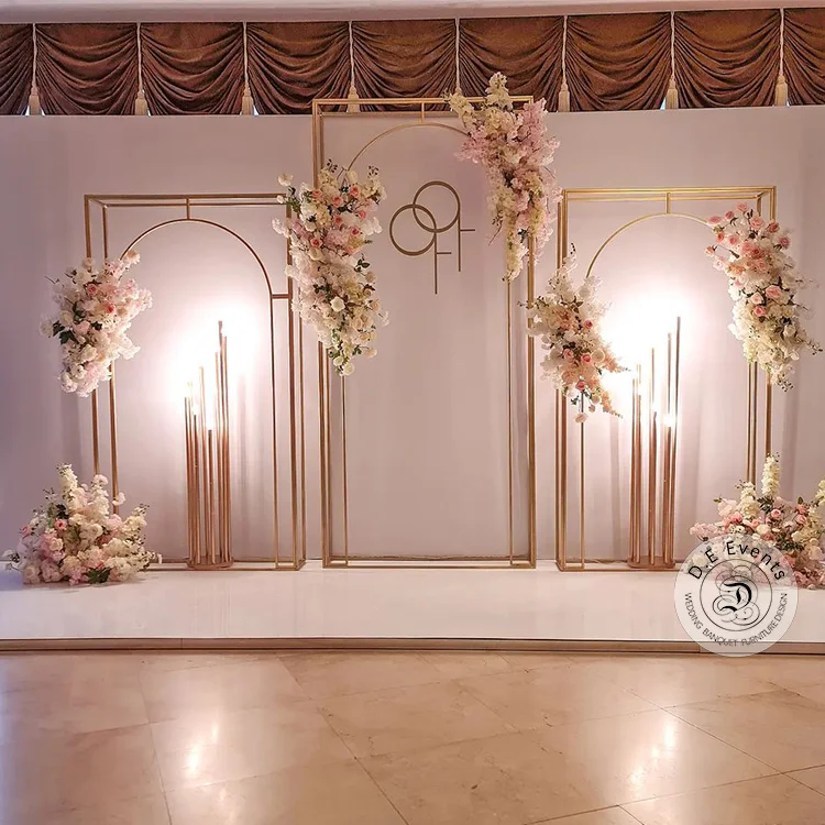 Wedding Decoration Rectangle Metal Backdrop Stand Wedding Arch Frame Backdrop