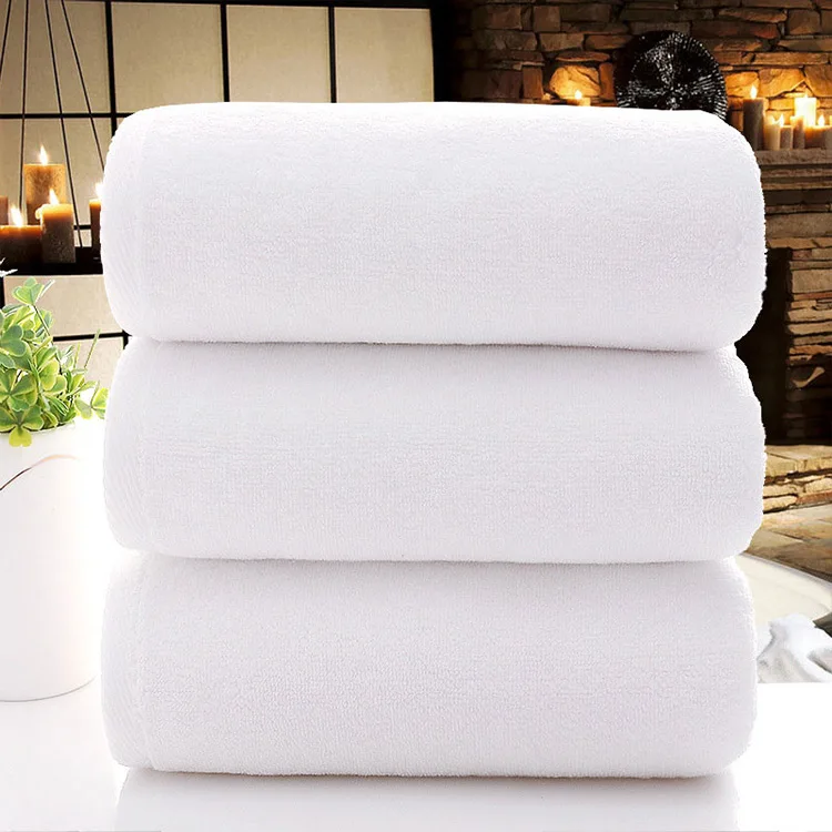 YIASHONE 100% Cotton Pure White Luxury Hotel Bath Towels Solid Color Set with High Water Absorption
