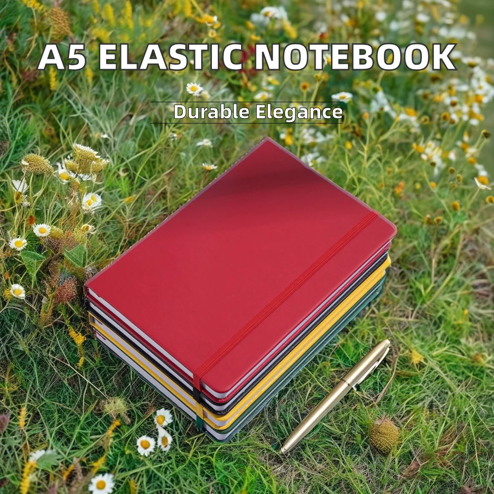 Wholesale Custom A5 Notebook PVC Elastic Band Lined Dotted Ruled PU Journal A6 Organizer A7 Paper PVC School Business Diary