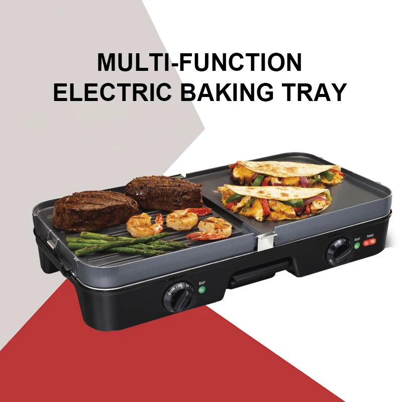 Indoor Garden Adjustable Thermostat Smokeless Smoker Easy To Move Barbecue Black Iron Electric Bbq Griddle Barbecue Gril