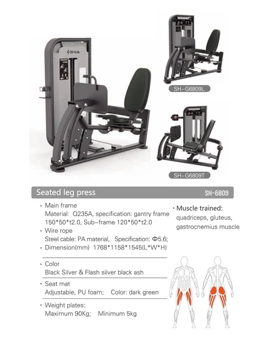 SHUA SH-G6809 Seated Leg Press Shua fitness gym equipment quadriceps gluteus muscle training machine