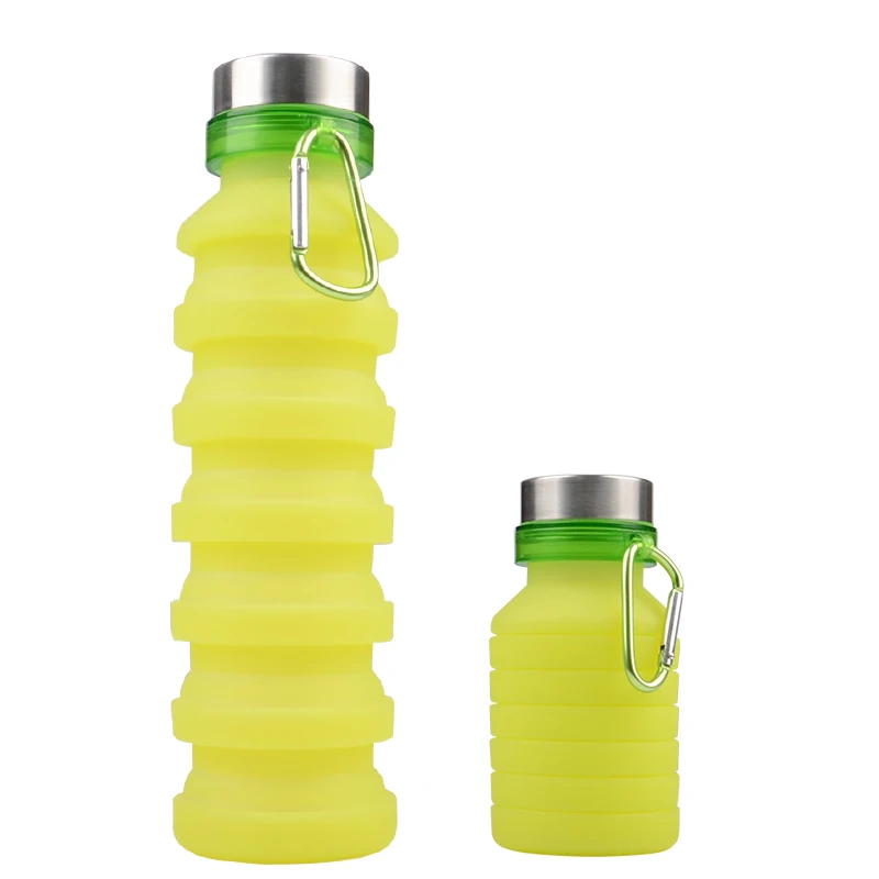 Eco-Friendly Collapsible Silicone Foldable Water Bottles Used for Travel Hiking Camping Sports and Outdoor Activities