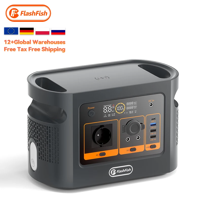 Flashfish Emergency 600 Watt Solar Generator 230V Lifepo4 Charging Battery Rechargeable 600W Portable Power Station for Outdoor