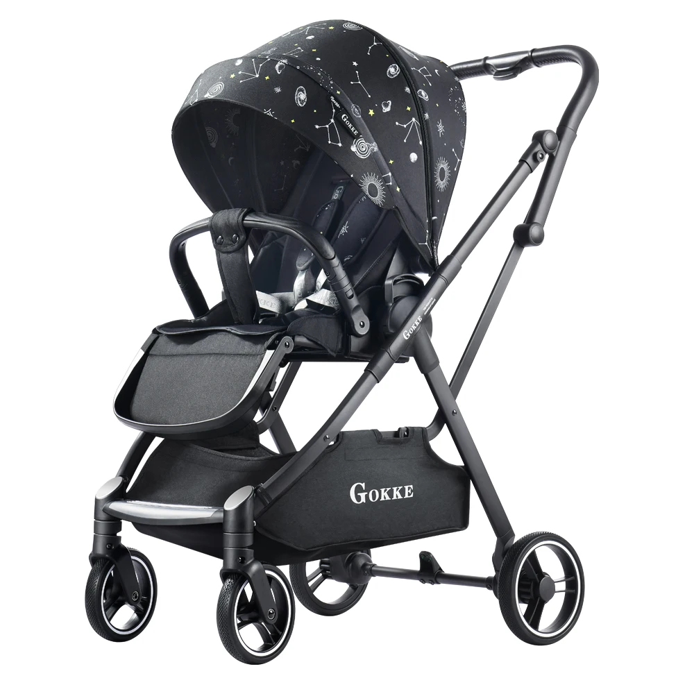 end manufacturer selling poussette bebe stroller baby retail sale auto folding baby carriage 4 PU wheels