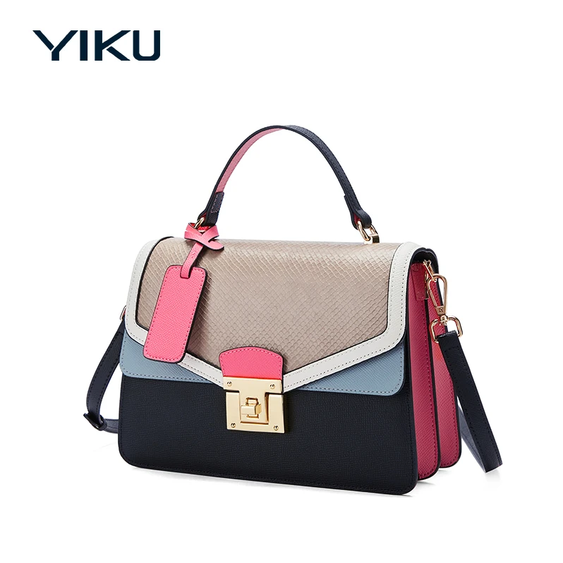 High Quality Popular Chic Solid Color Shoulder Purse Flip Cover Gold Color Lock Bag Pu Leather Women Handbag