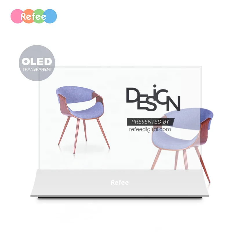 Refee прозрачная панель OLED 55 дюймов дисплей с USB HD MI вход для рекламы