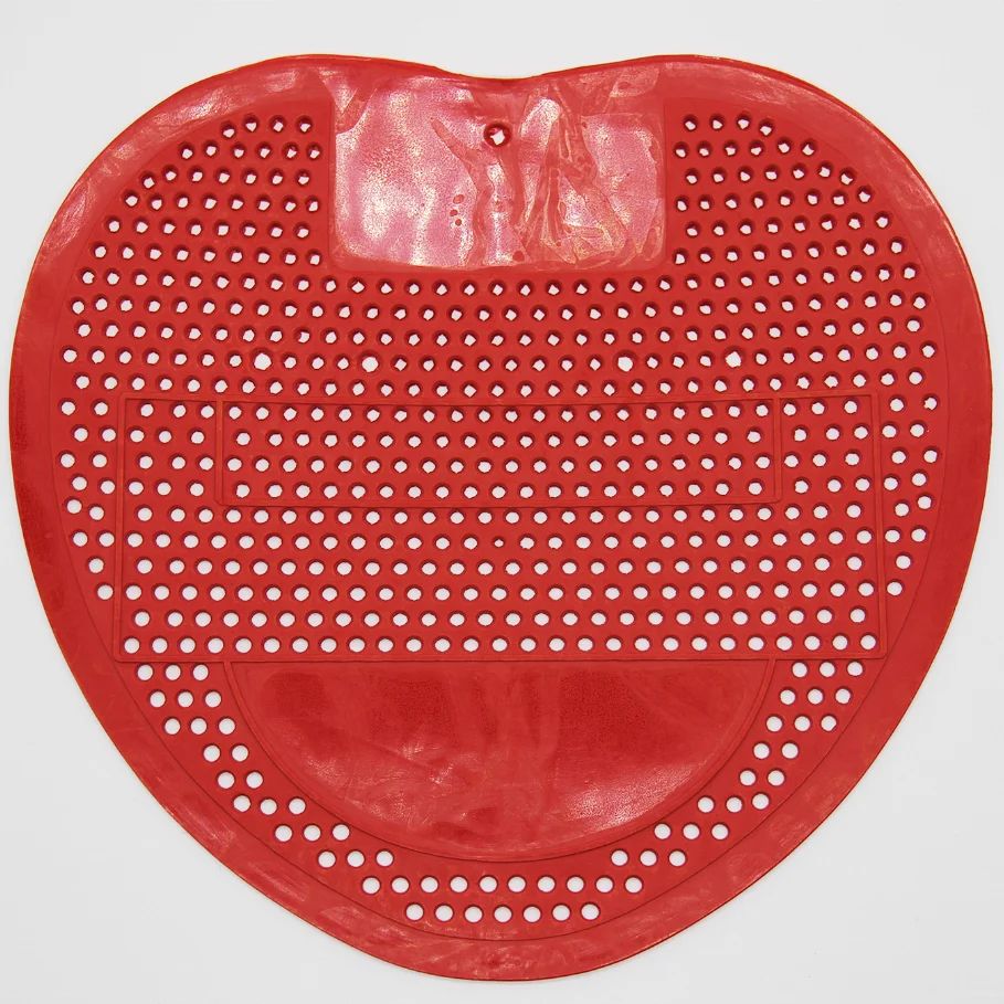 high quality cheap red cherry wave urinal screen mat classic