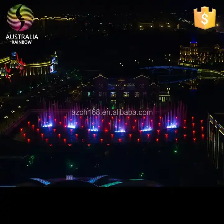 Free Customized Design Outdoor Artificial Pool Colorful LED Light Water Dancing Music Fountain For Garden Decoration