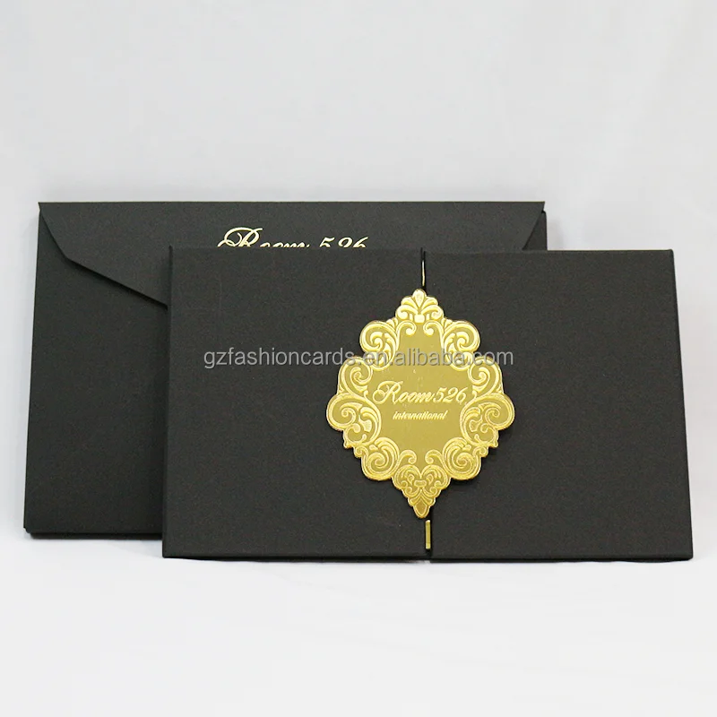 Black Color Luxury Hardcover Clear Acrylic Invitation cards custom birthday invitation cards thank you cards