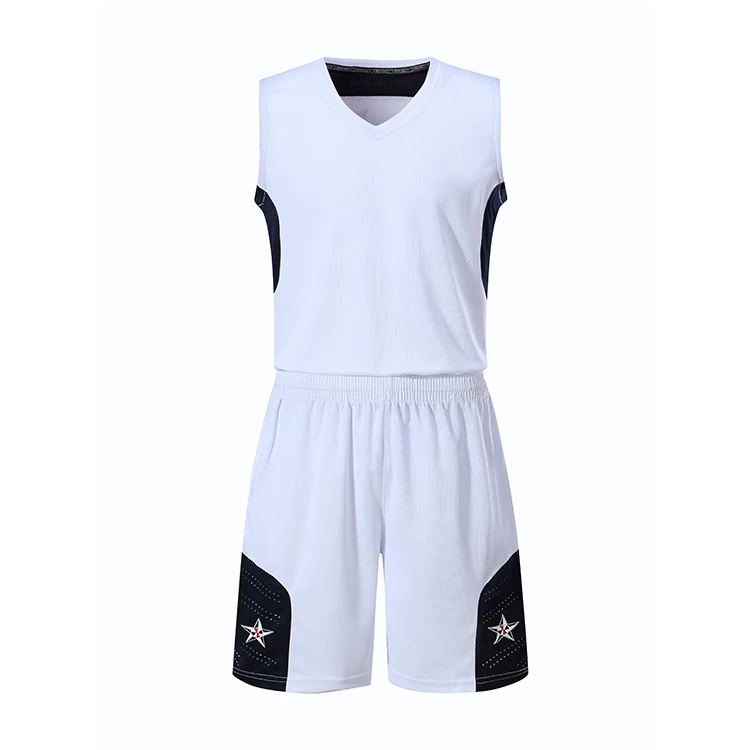 
White wholesale blank basketball jerseys suits in bulk 