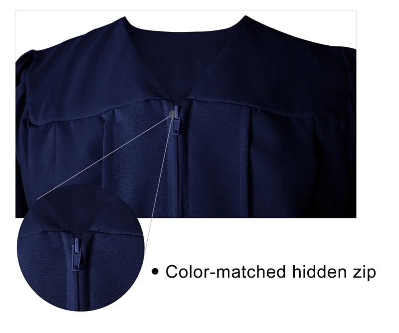 Custom Navy Blue Matte Cheap Adult Graduation Gown