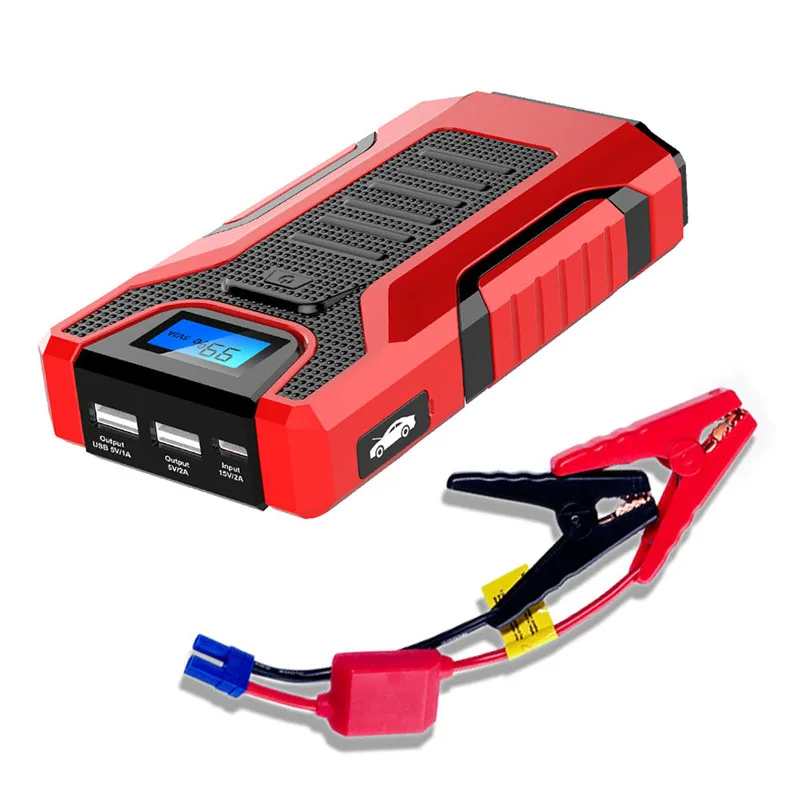 Real capacity 6000mAh 600A peak emergency auto starter power bank jump starter car battery booster with LCD