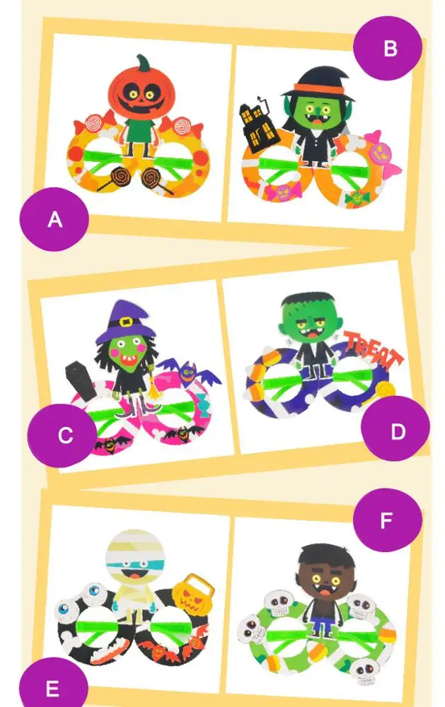 
2019 DIY Craft Halloween Glasses Kits for Kids age 3+ Makeup 