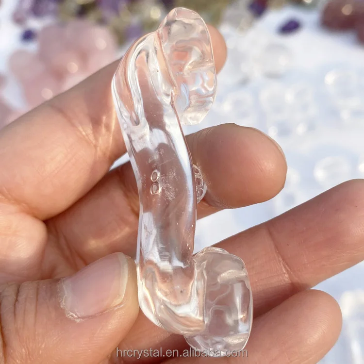 Healing Crystal Crafts High Quality Natural Clear Quartz Ru Yi Gemstone Crystal Carvings