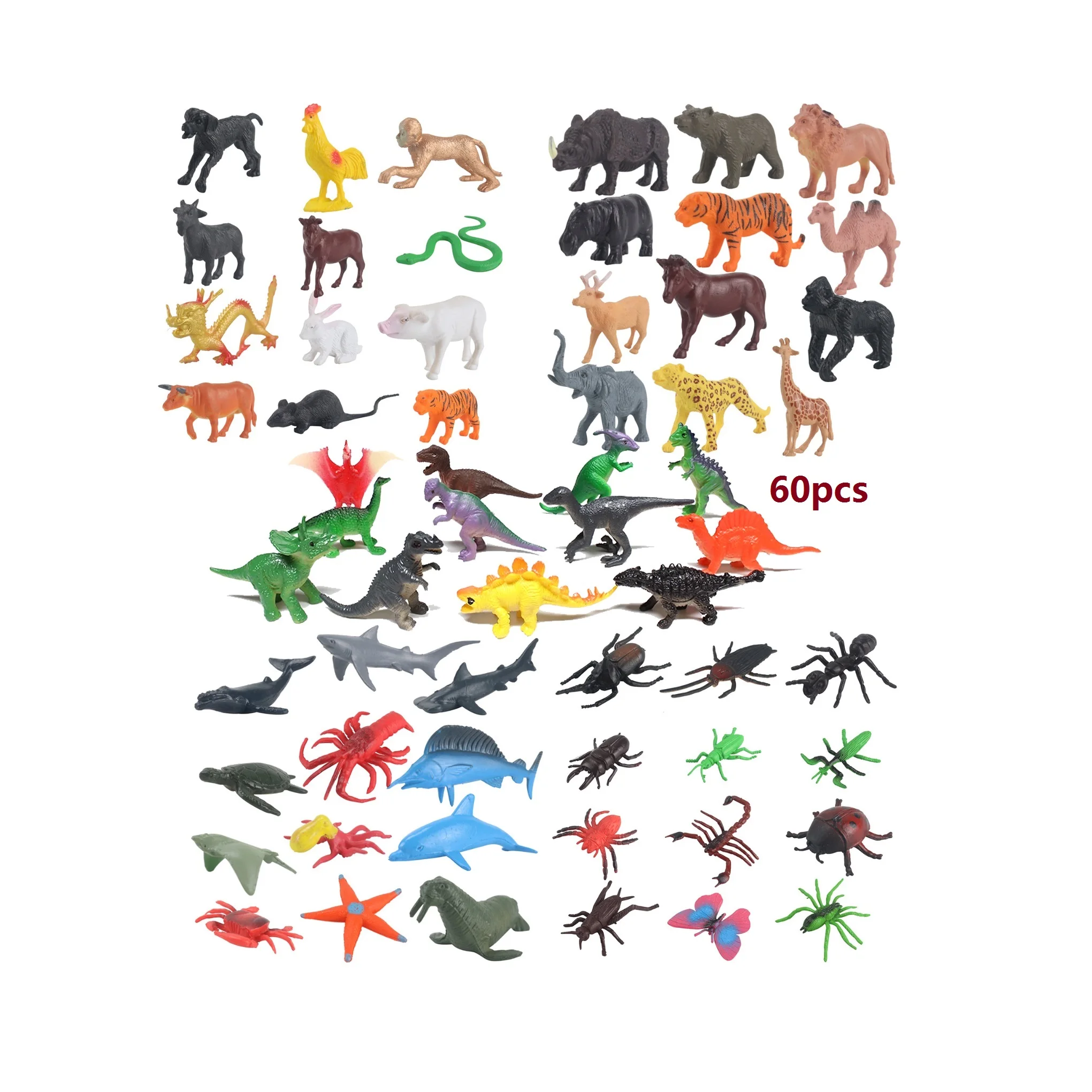 Blind box very cheap vending plastic animal dinosaur PVC mini toy in bulk for party cupcake toppers