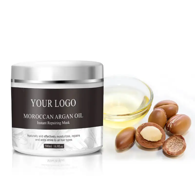 OEM продукты для ухода за волосами натуральные органические мгновенный Ремонт аргановое масло маска для волос для вьющихся волос