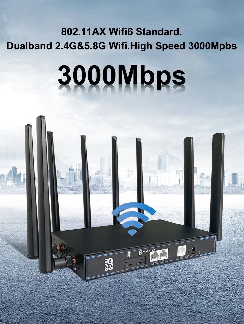 IPQ5018 chipset Gigabit Ethernet Dual-Band Unlock 4g/5g AX3000 Wifi 6 CPE Router