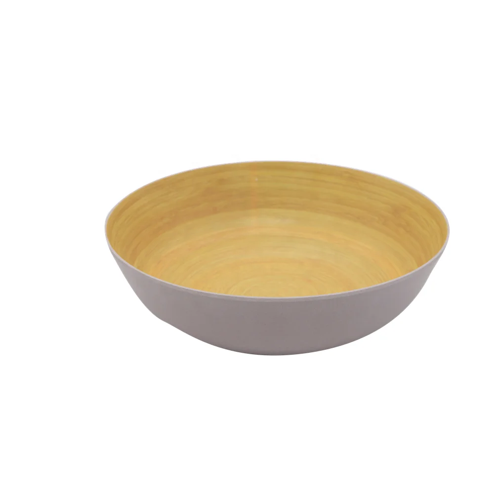 Reusable Natural living bamboo fiber eco friendly biggest GREY salad bowl PLA salad bowl 100% Biodegradable bowl