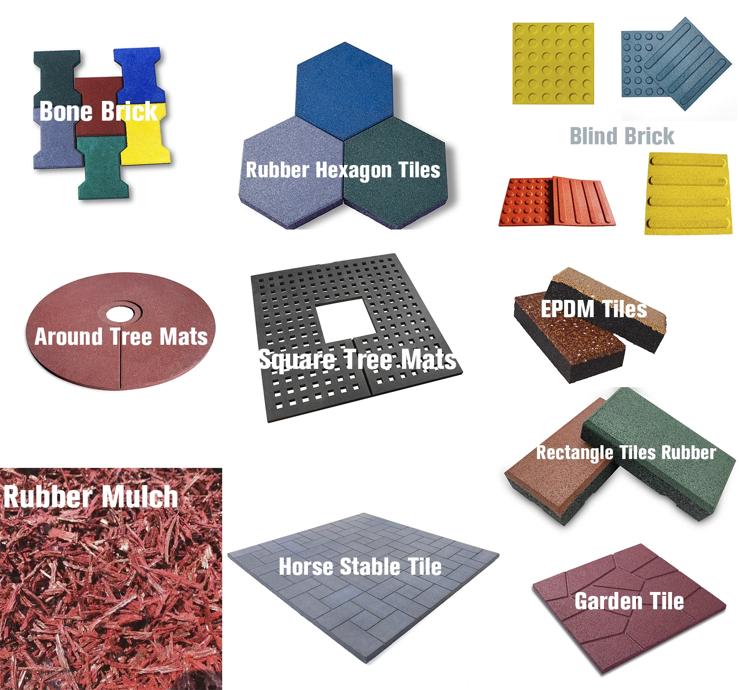 Rubber Flooring Mats Horse Stable Sports Flooring Permeable Non-Slip Interlock Dog Bone Outdoor Tiles Rubber Roll for Floor