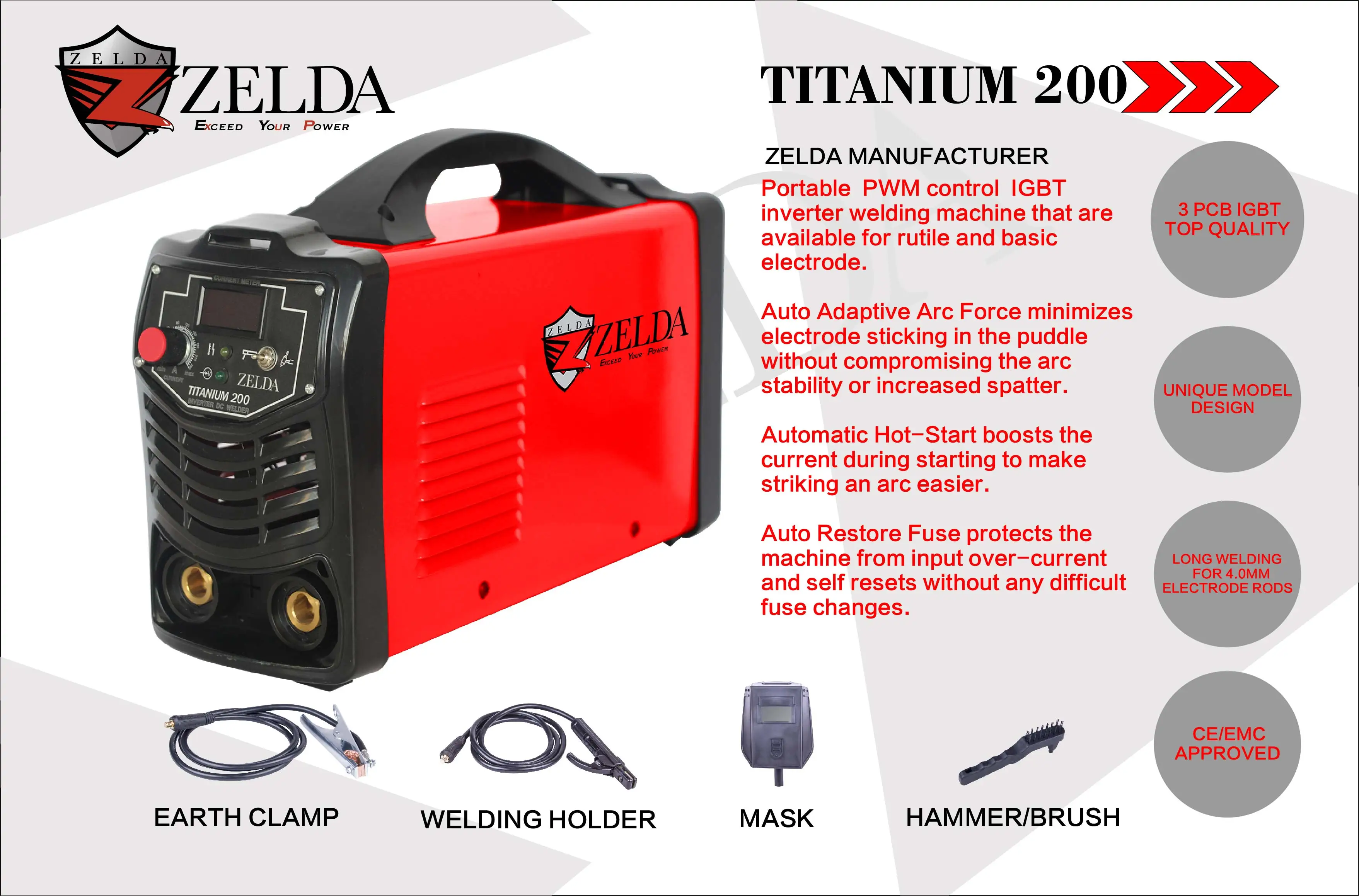 Portable welding machine 200a mma arc welder hot sale inverter soldadora machine