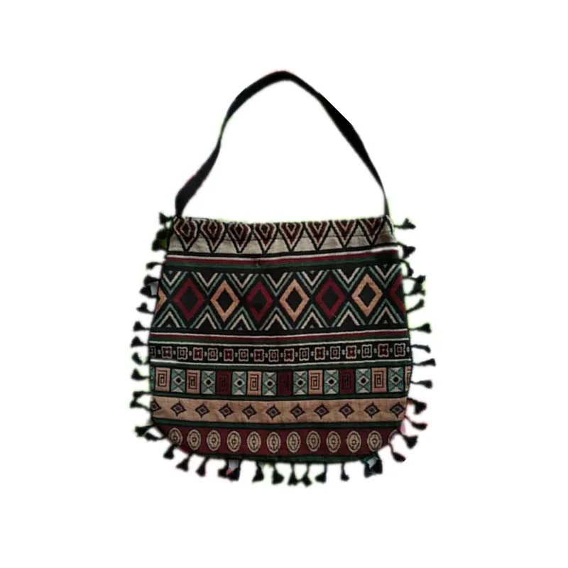 New Vintage Bohemian Fringe Shoulder Bag Women Tassel Boho Hippie Gypsy Fringed Womens Handbags Open Bag Bags