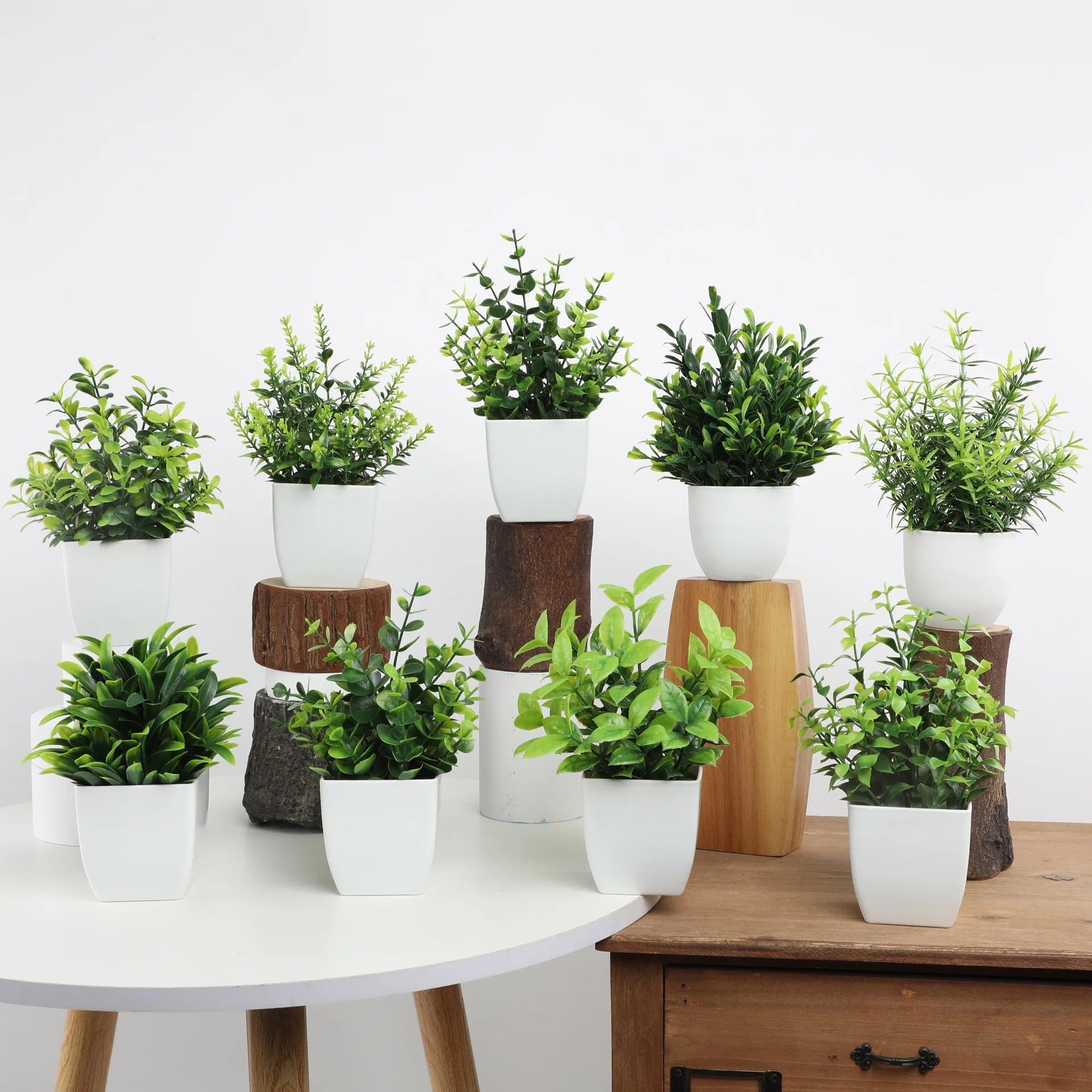 Indoor Green Plant Small Artificial Potted Plants Green Grass Home Decoration