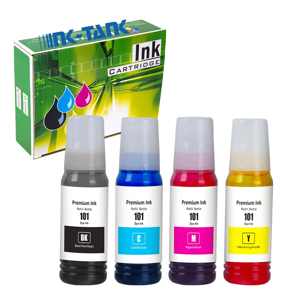Чернильный резервуар 101 102 совместимые с цветами премиум-класса объемная бутылка сменные чернила на водной основе DGT Eco INK для Epson ET-4750 Printer
