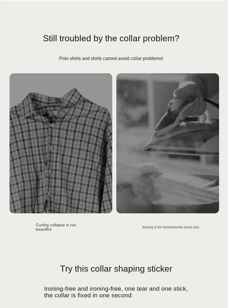 Hot Sale 60pcs Polo Shirt Shaped Artifact Shirt Collar Support,Stays Sticker for Men Women Clothing