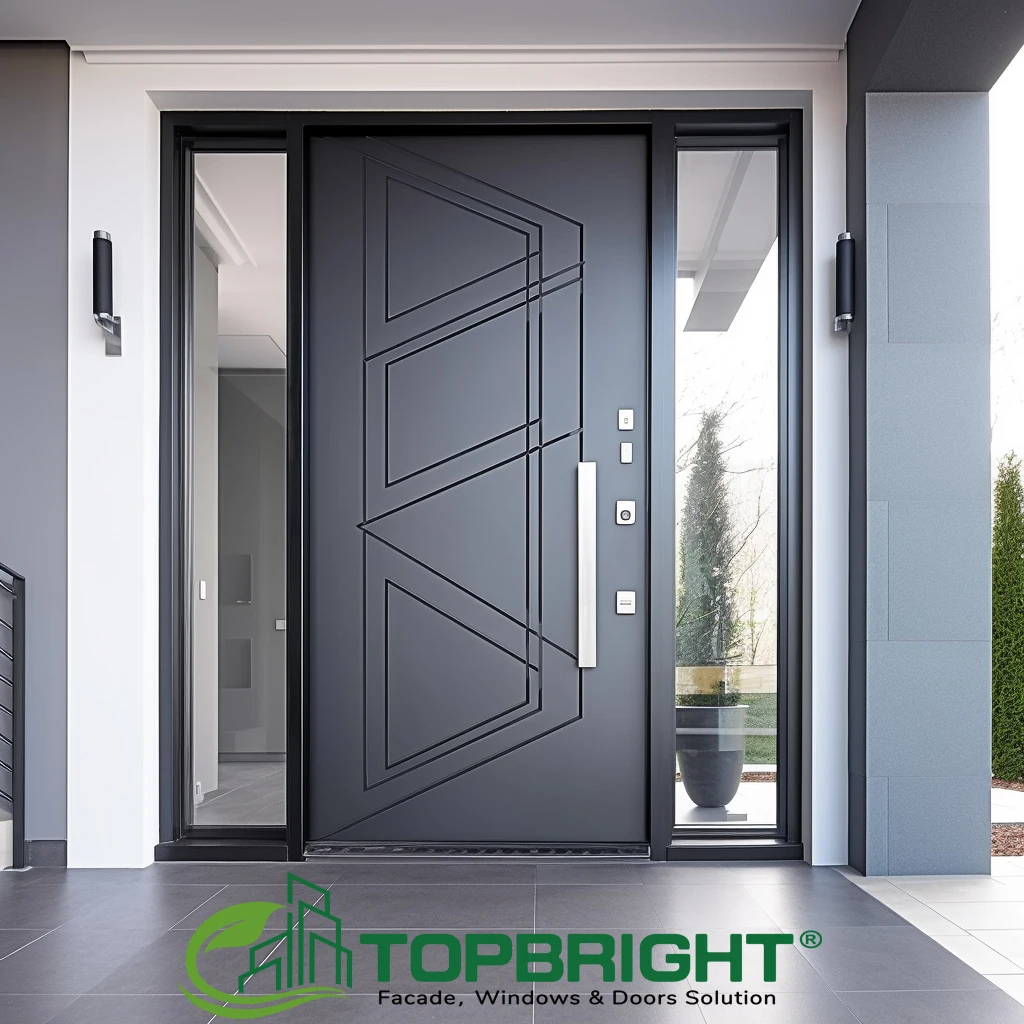 China Supplier Latest Design Luxury America Style Double Iron Gates Design Interior Steel Entrance Door aluminium entrance door
