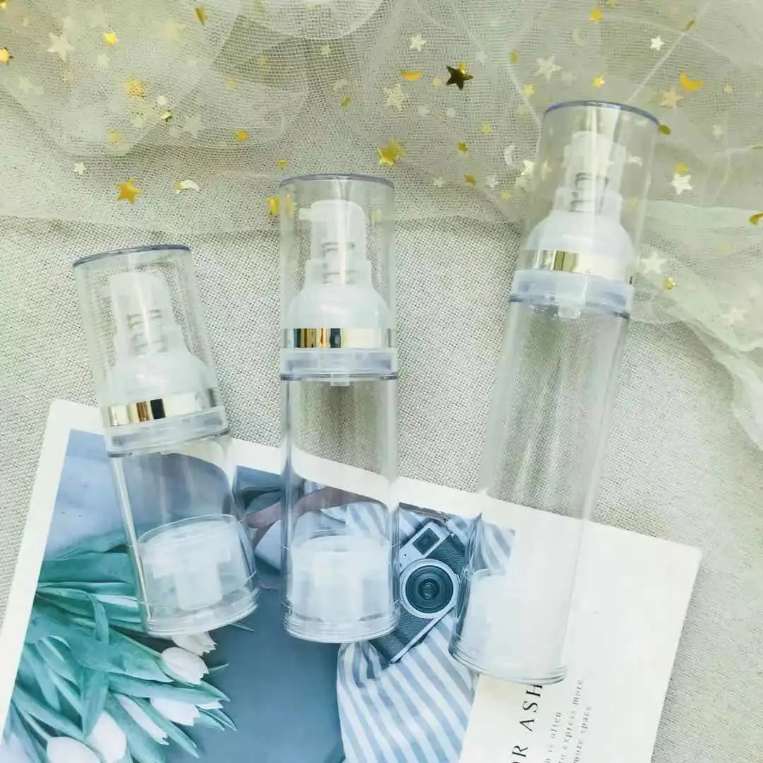 120Ml 100Ml 80Ml Luxury Silver Gold Aluminum Cosmetic Spray Airless Dispenser Pump Frosted Plastic Bottle Wholesales