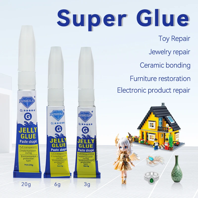 Universal Glue Transparent Quick-Drying Glue For Plastic Leather Craft DIY Use Nail Gule-Jiaoshuilao JELLY Glue 20g