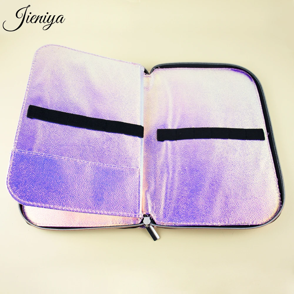 JIENIYA Custom Synthetic Liner Nail Brush Set 12 Pcs Glitter Nail Brushes Set Artist Nail Brush Holder