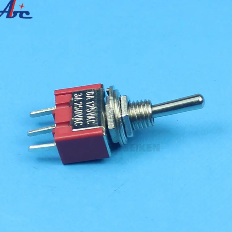 ABILKEEN Standard Handle Options Miniature Red Toggle Switch 6A