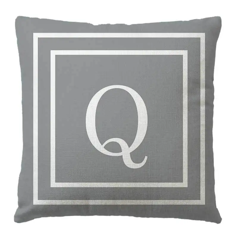 Наволочка с английским алфавитом и надписью «Капитал», Серый чехол для диванной подушки, современный чехол для дивана, спальни, кресла, дивана