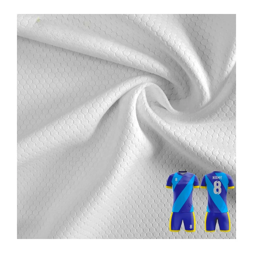 Wholesale Of New Materials Fast Dry Honeycomb 100%Polyester  White Fabric Mesh Fabric For Ball Sports T-shirts Sublimation