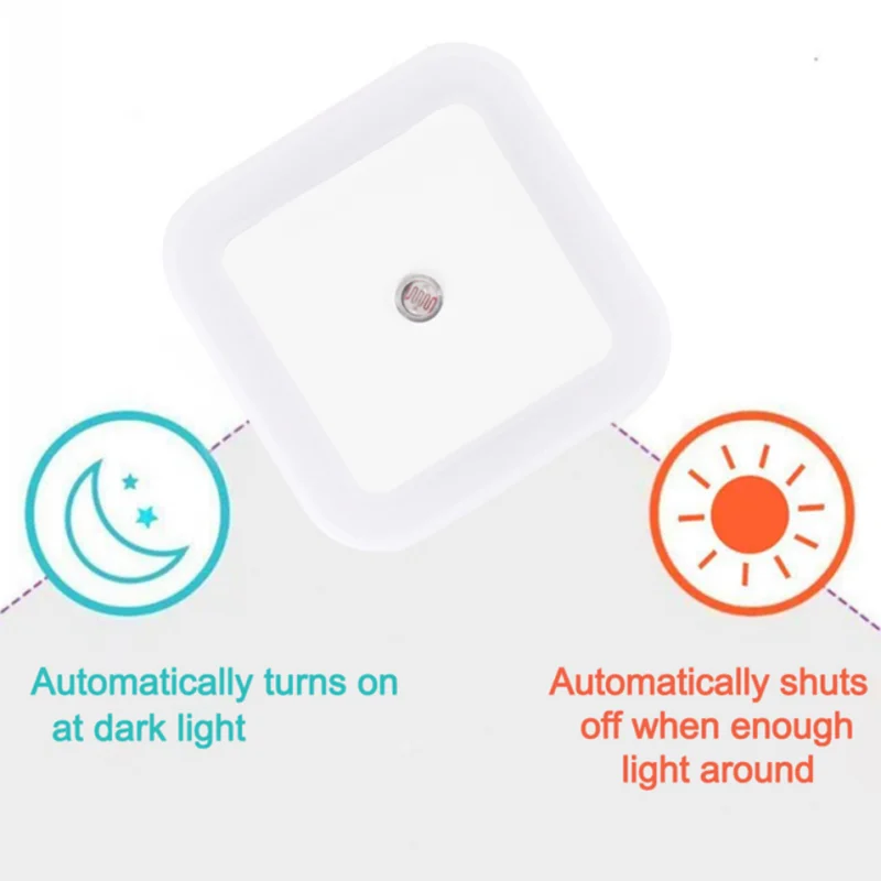LED Night Light Mini Light Sensor Control 110V 220V EU US Plug Nightlight Lamp For Children Kids Living Room Bedroom Lighting