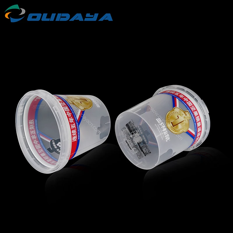 2.5L customization small food packaging clear plastic bucket with lid plastic pail